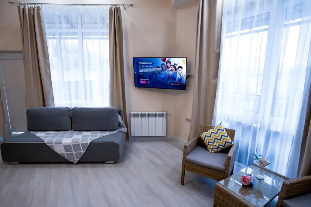 Двухместные апартаменты Deluxe с балконом и с красивым видом из окна двуспальная кровать в Дельтаплан