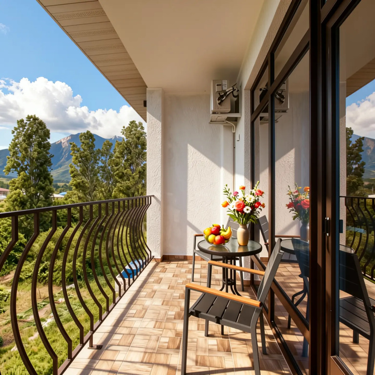 Пятиместный номер Comfort с 2 комнатами с балконом в Бриз 55