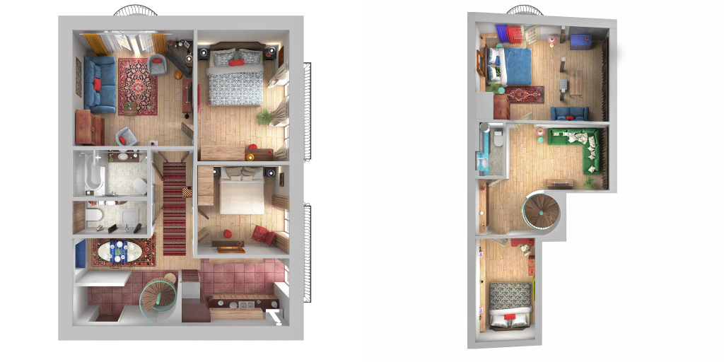 Апартаменты Minin Apartments Богемная Двухуровневая Мансарда 150 кв.м — фото