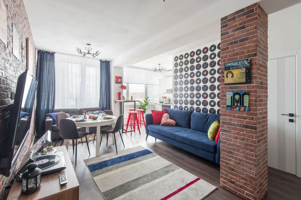 Отель Квартира GM Apartments в стиле Рок-н-ролл с видом на Кремль в Москве