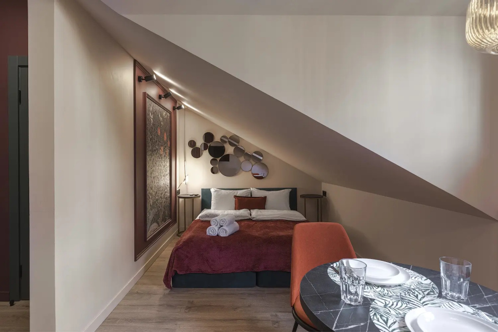 Axis.Moscow Heritage Apart-hotel Room Type - Double Attic Studio full double bed