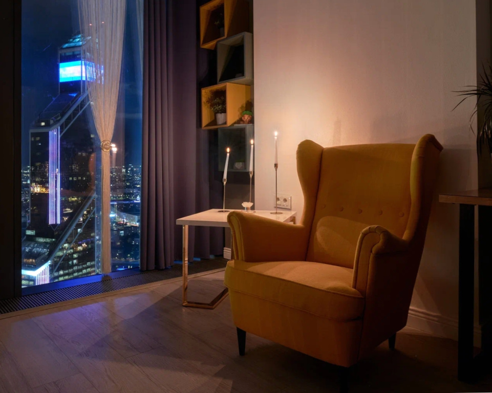 Апартаменты Sky City Moscow Уютная студия на 51 этаже с уникальным видом на все башни Москва Сити! — фото