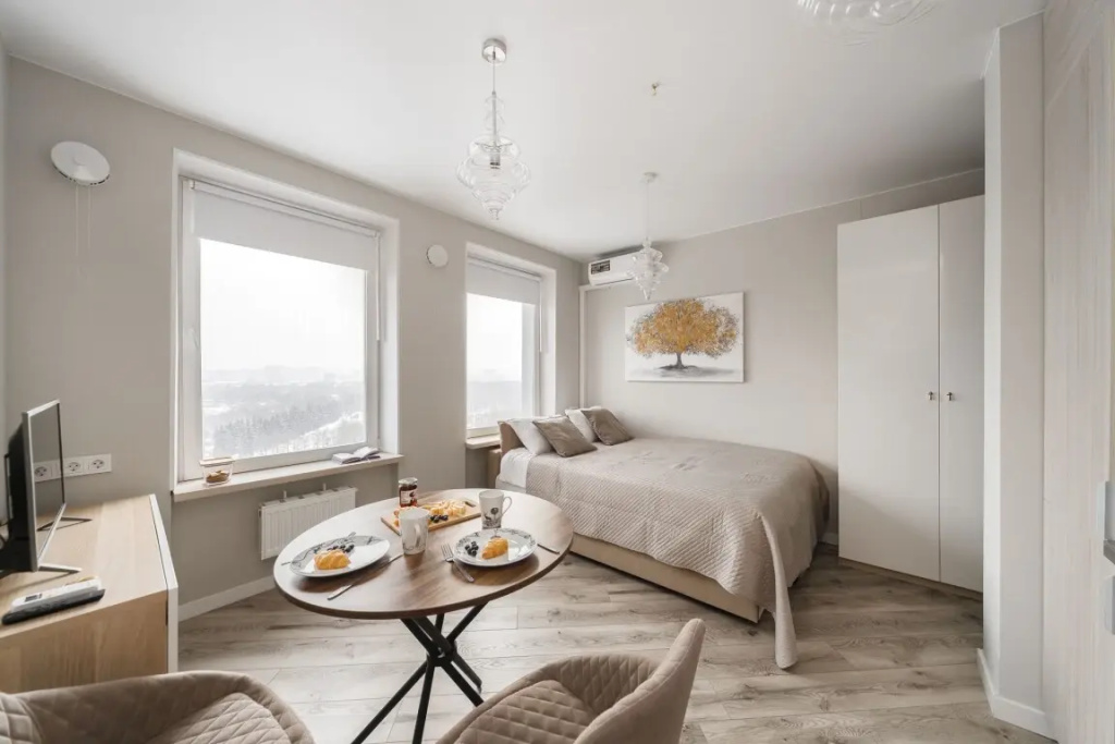 Апартаменты SMART LOFTS | Forest View на 13 этаже с видом на Останкинскую башню — фото
