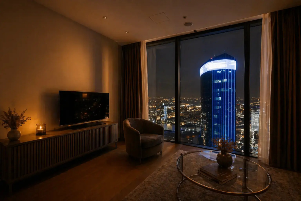 Апартаменты Sky City Moscow 75 этаж! Шикарный вид на МГУ, Парк Победы, Лужники, башни и город! Дизайнерский! Закатная стороны! — фото