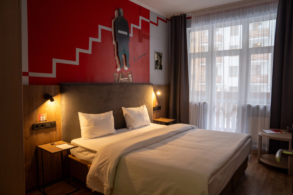 AYS Design Rosa Khutor Hotel Room Type - Compact Double Room in block with balcony and with courtyard view full double bed
