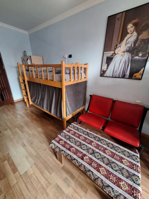 Bed in Dorm with balcony and with view