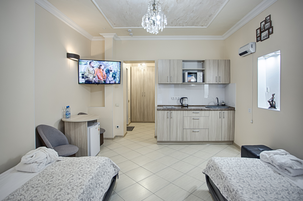 Двухместные апартаменты 4 c 1 комнатой с видом на парк 2 отдельные кровати в Exclusive Hotel&Apartments