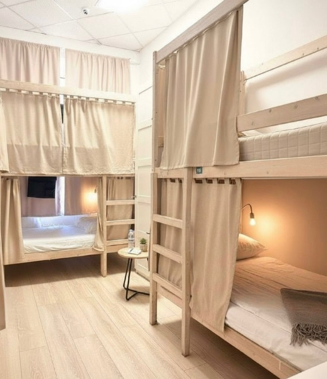 Bed in Dorm with city view