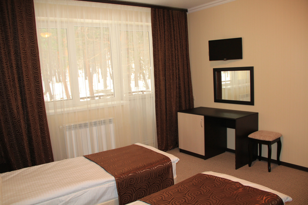 標準雙人房，設有露台及雙人床