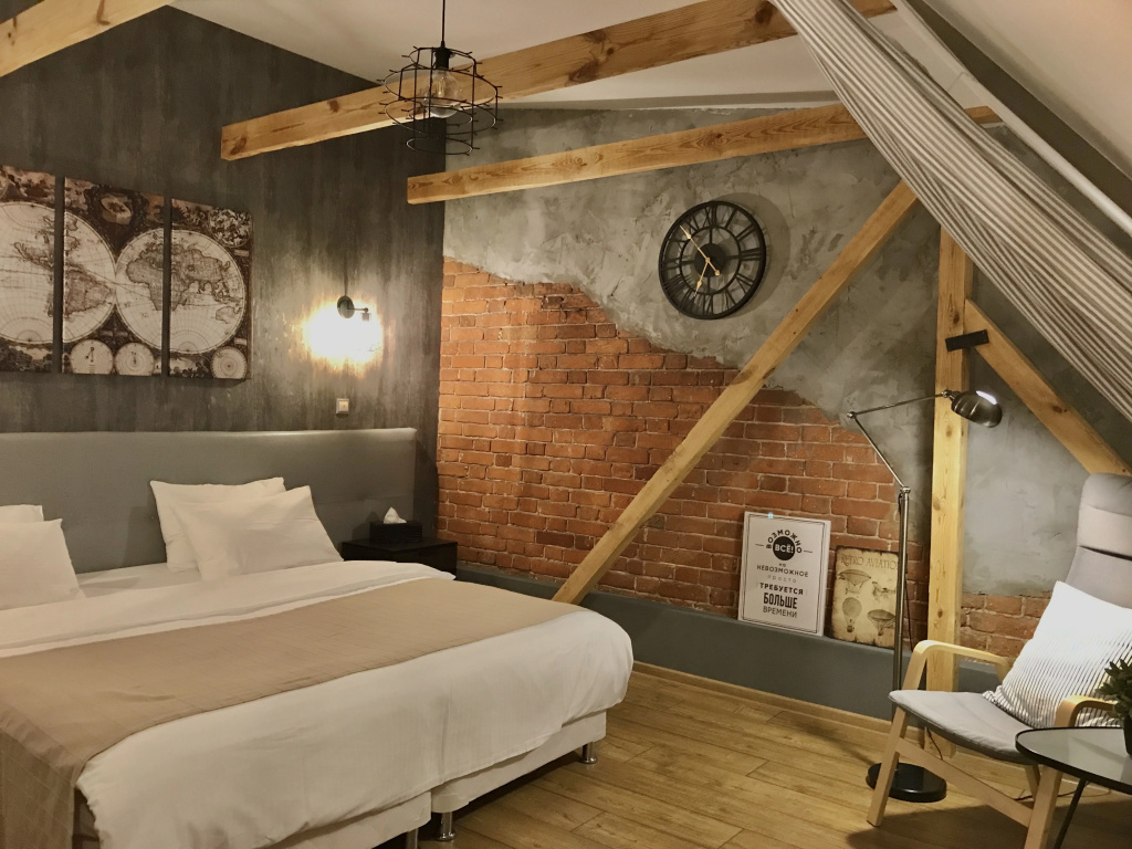 Adres Hotel Room Type - Double Attic Studio full double bed