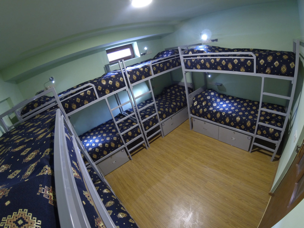Bed in Dorm with balcony