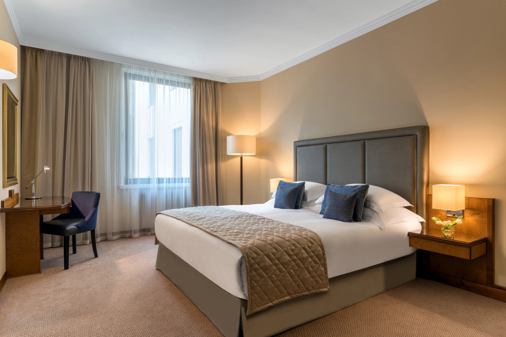 Corinthia Hotel Room Type - Deluxe Double room with courtyard view full double bed