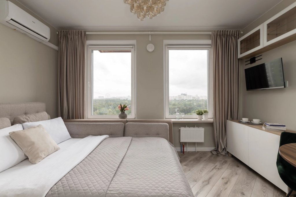 Апартаменты SMART LOFTS | Veranda на 13 этаже с видом на Останкинскую башню рядом с метро — фото