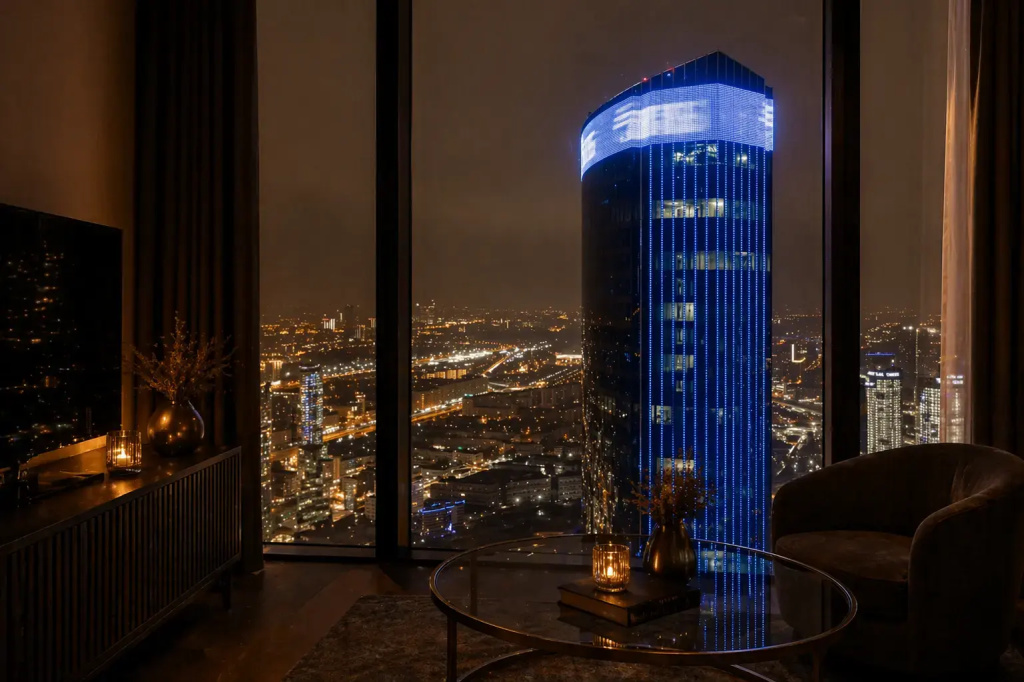 Апартаменты Sky City Moscow 75 этаж! Шикарный вид на МГУ, Парк Победы, Лужники, башни и город! Дизайнерский! Закатная стороны! — фото