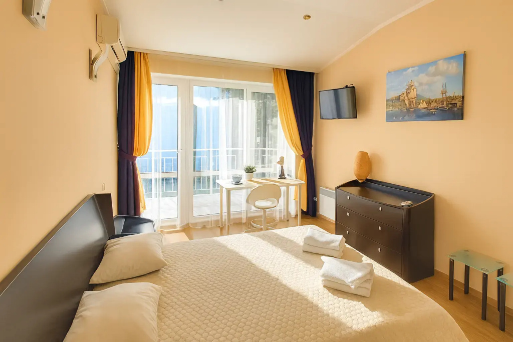 2-room Building Corfu with kitchenette Suite with balcony and with sea view