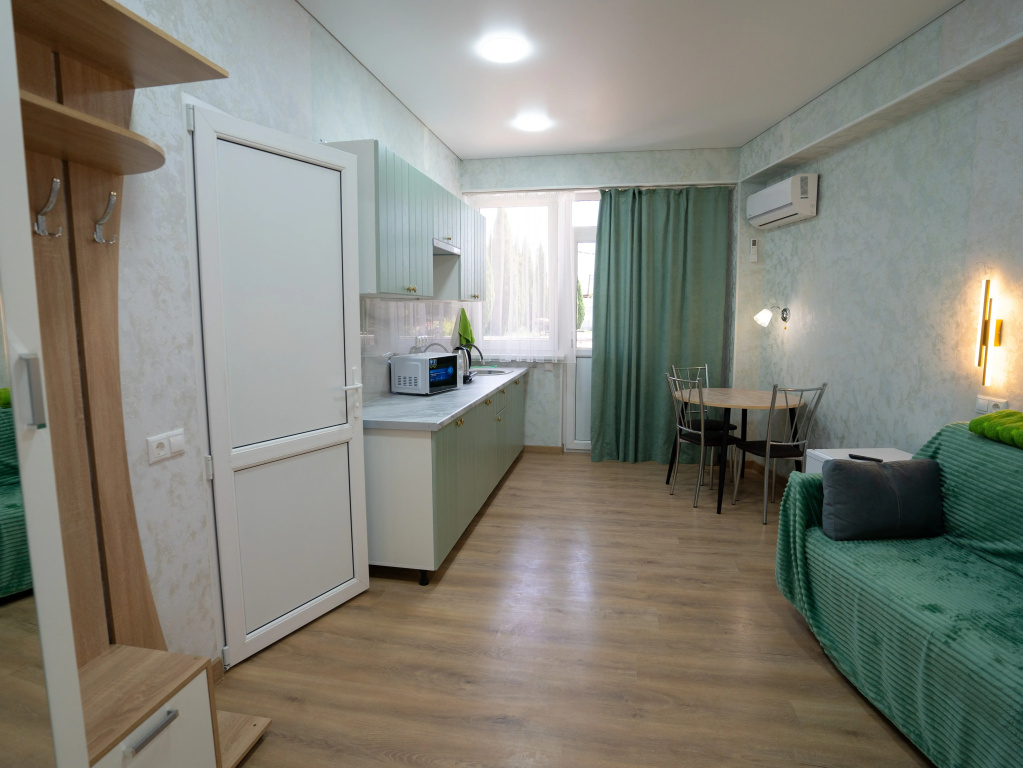 Double Studio with balcony and with city view (full double bed)