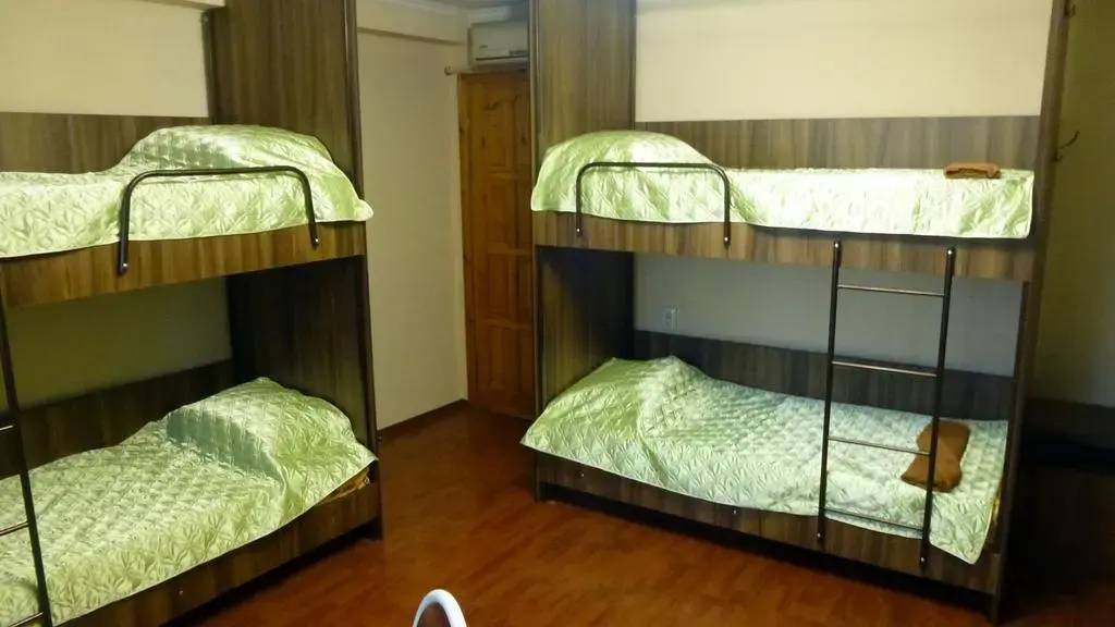 Bed in Dorm (male dorm) with balcony and with view