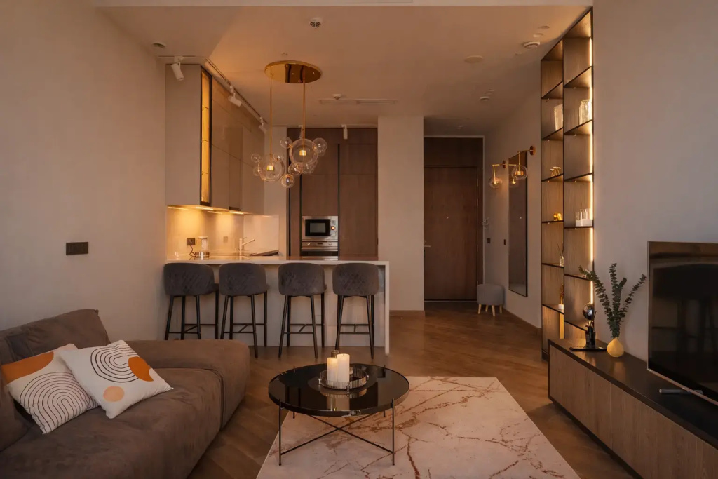 Отель Апартаменты Sky City Moscow 59 этаж! Редкий вид на город! Интерьер нежный как лакомка! в Москве