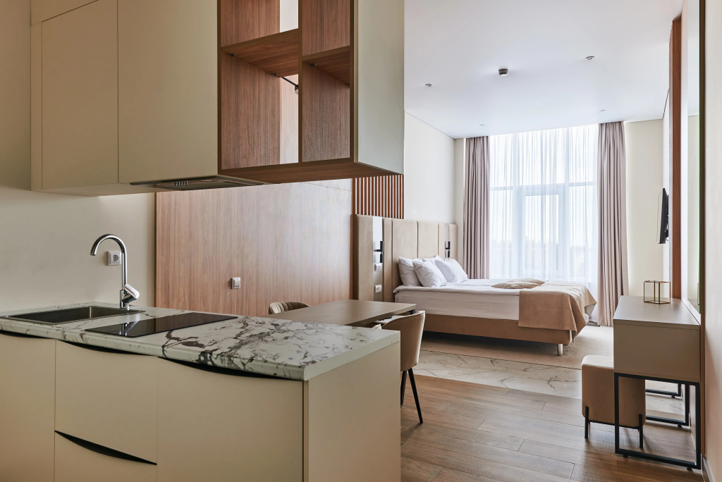 Mirror Light Apart-hotel Room Type - Double Apartment with sea view full double bed