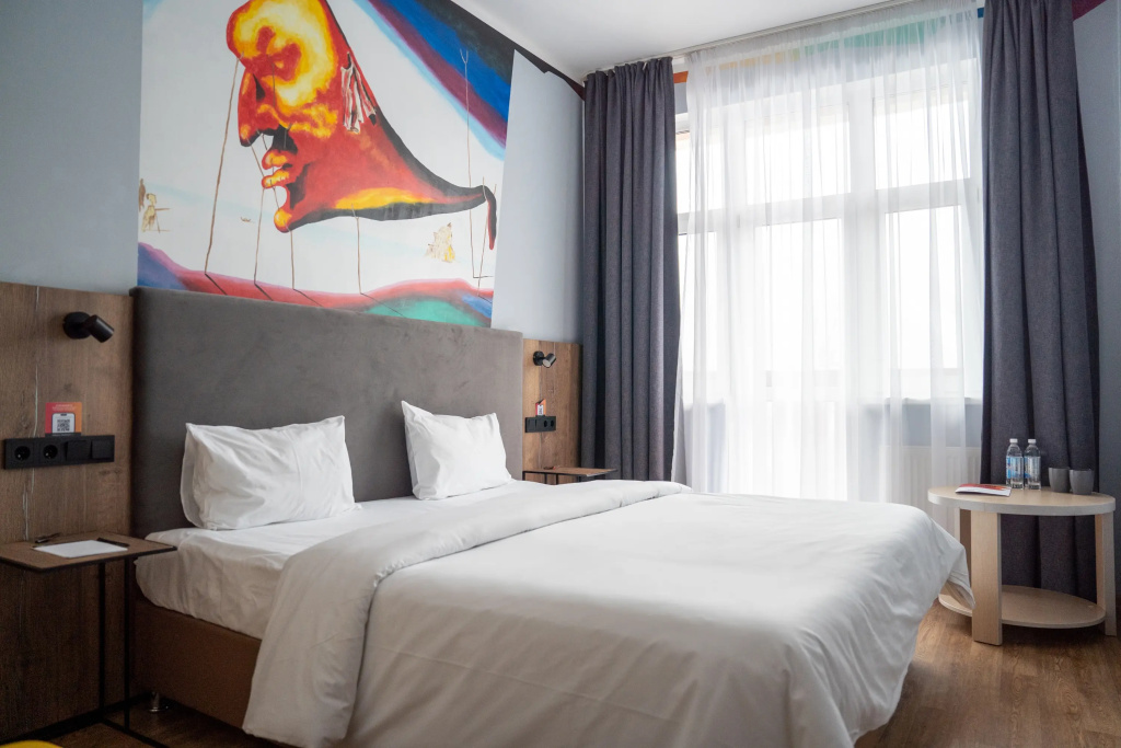 AYS Design Rosa Khutor Hotel Room Type - Compact Double Room in block with balcony and with mountain view full double bed