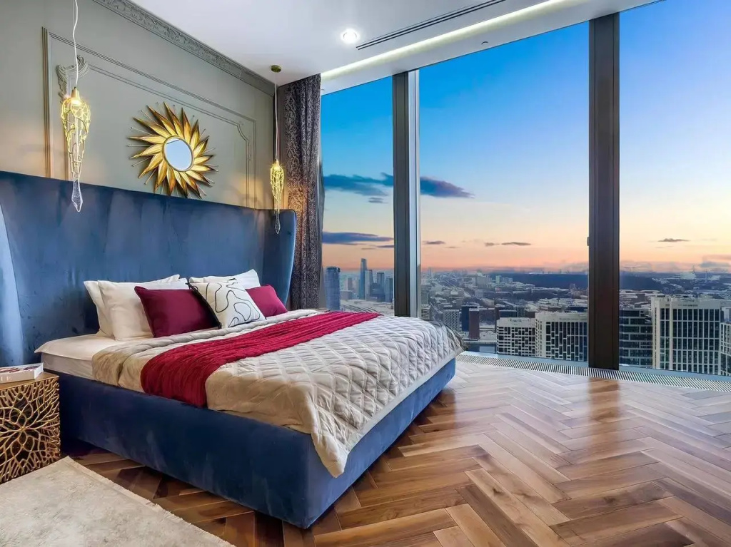 Апартаменты Sky City Moscow Уютная Студия на 43 этаже с видом на закат! Lux дизайн! Виден весь город! — фото