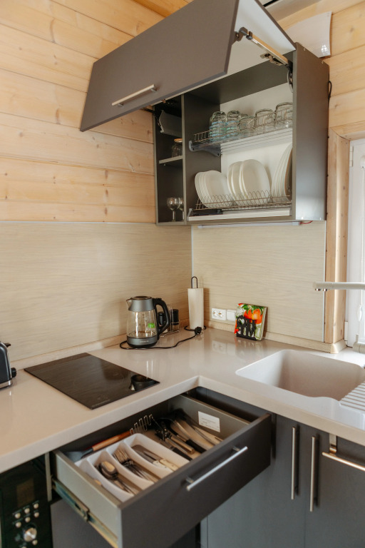 Четырёхместный коттедж с красивым видом из окна в Северное сияние