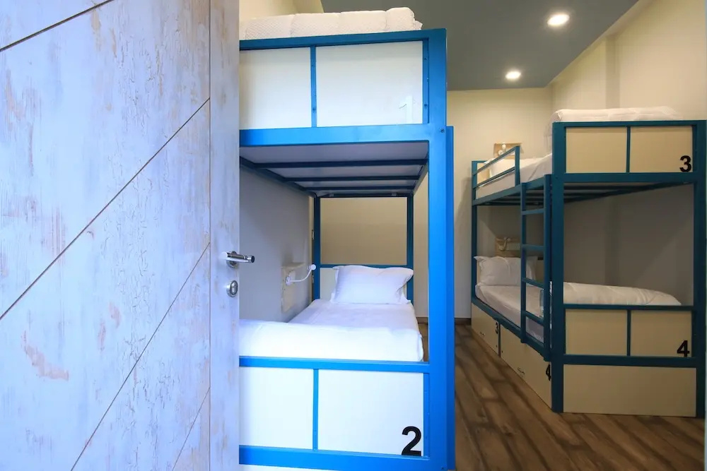 Bed in Dorm with balcony
