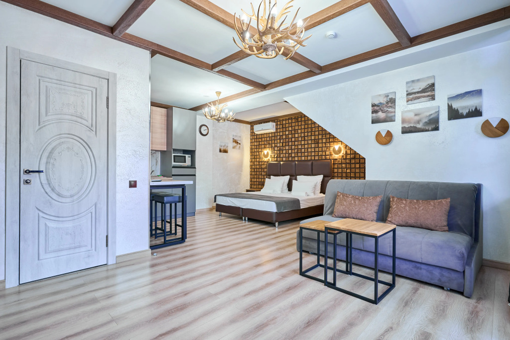 Четырёхместная студия с мини-кухней с балконом в Астра де Роза