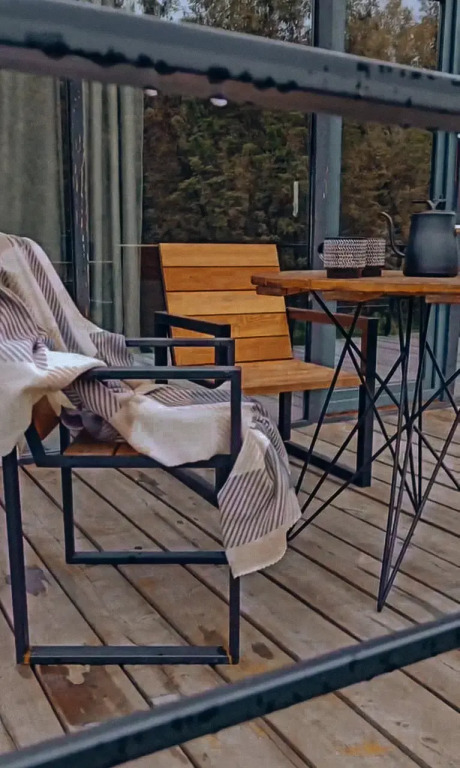 Шале А-фрейм с панорамным остеклением и террасой - фото 21