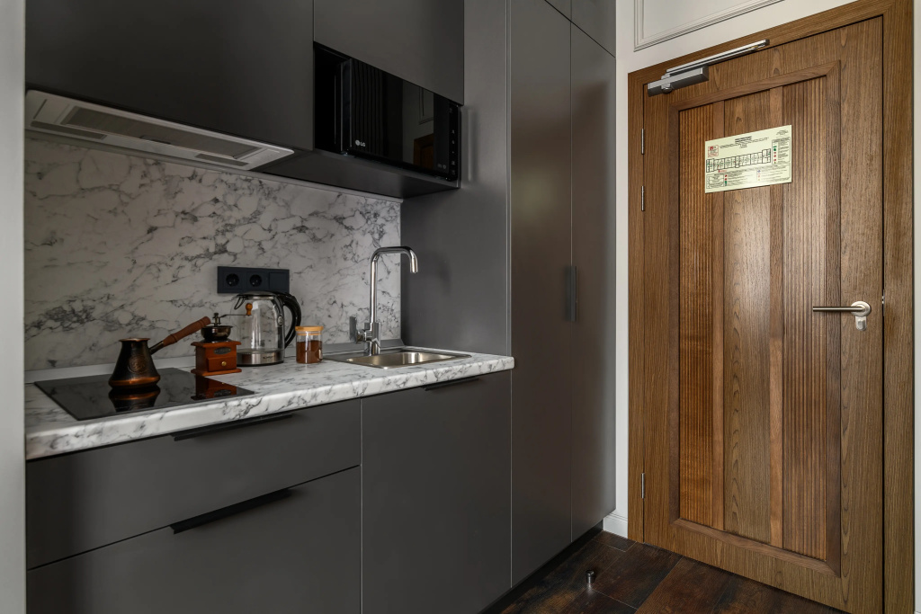 Отель Апартаменты Sergeew Apartments Премиум с кухней в апарт-отеле Аквалина в Санкт-Петербурге