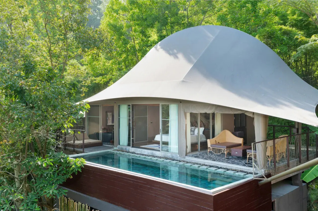 Tent Pool Villa with balcony and with jungle view
