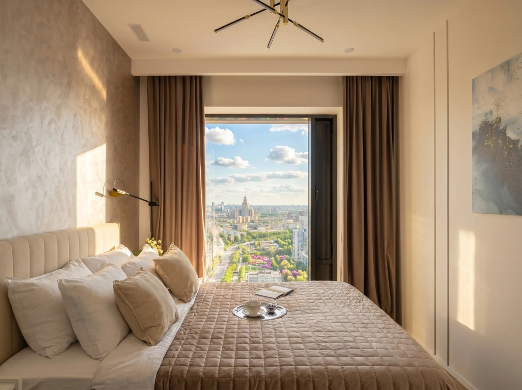 Отель Апартаменты SMART LOFTS | Panorama | 52 этаж с видом на закат | Отдельная спальня | У метро в Москве