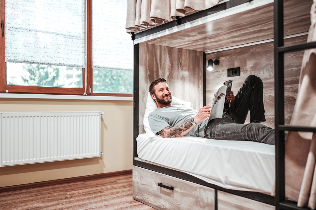 Bed in Dorm (male dorm) with view