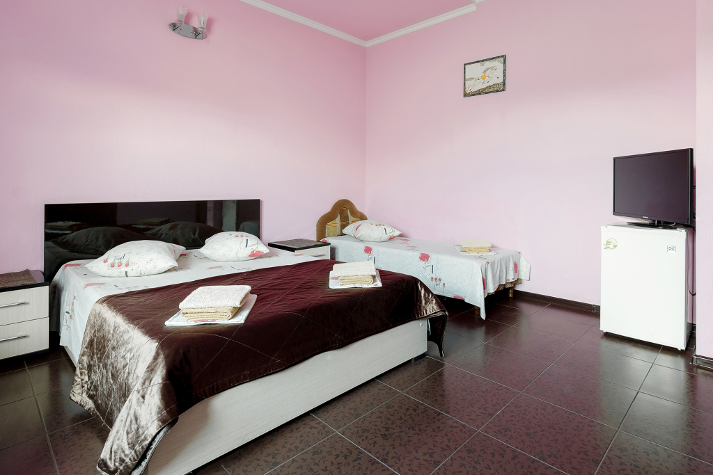 Четырёхместный номер Стандарт с балконом и с видом на город в Guest house city center