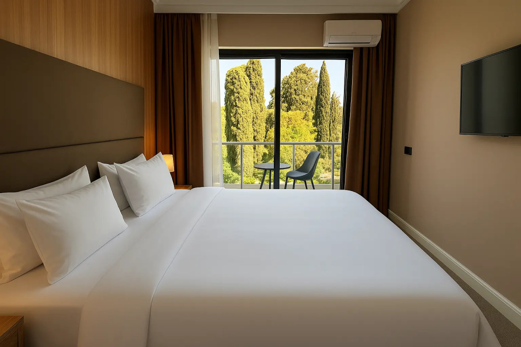 Двухместный номер Standard с балконом и с красивым видом из окна двуспальная кровать в Ashamta Hotel&SPA Afon