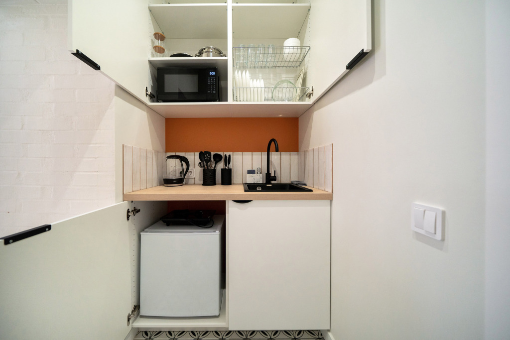 Двухместная семейная студия с видом на город двуспальная кровать в Light house