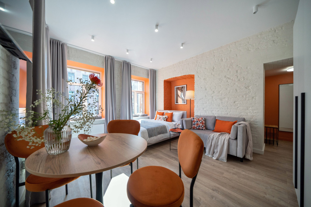 Двухместная семейная студия с видом на город двуспальная кровать в Light house