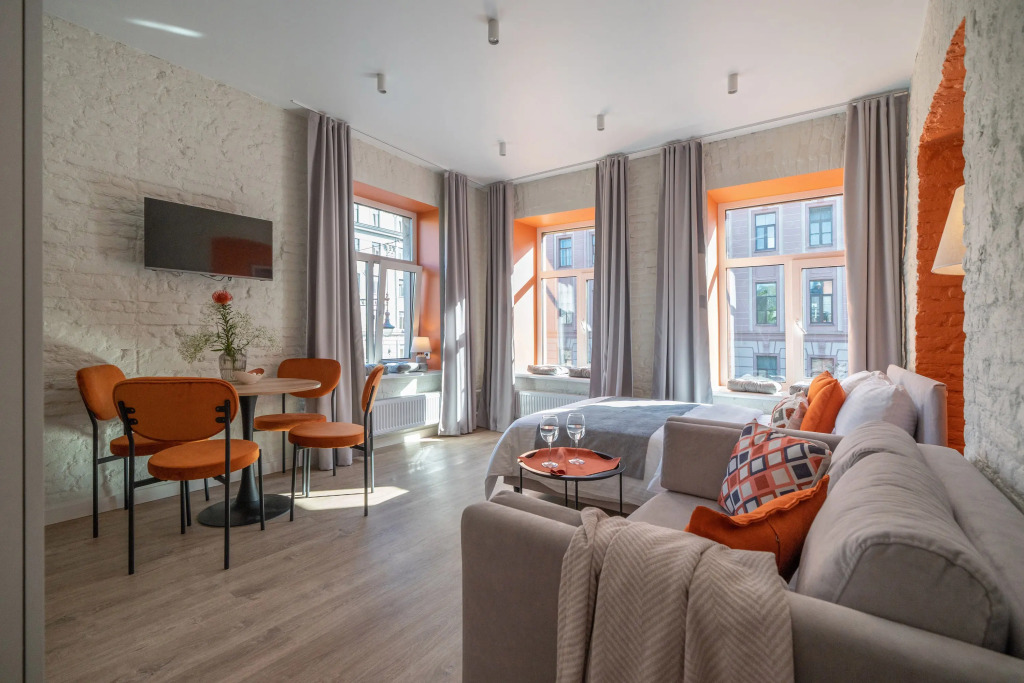 Двухместная семейная студия с видом на город двуспальная кровать в Light house