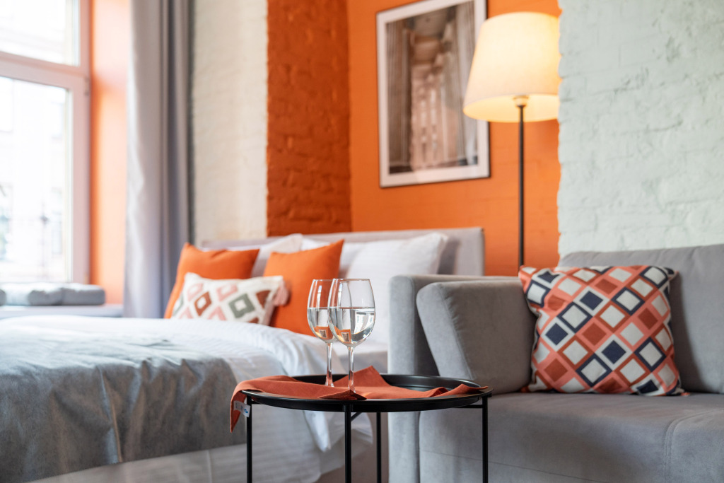 Двухместная семейная студия с видом на город двуспальная кровать в Light house