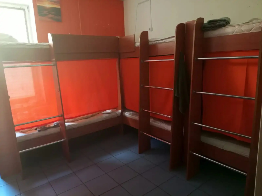 Bed in Dorm with courtyard view