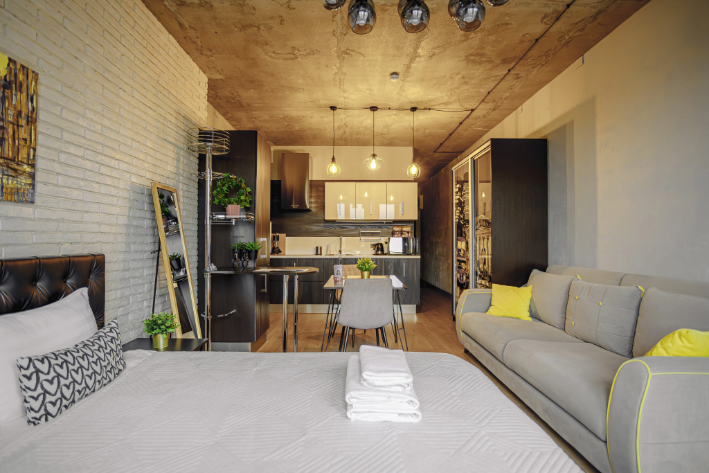 Апартаменты Lalapart London Loft просторная студия 38м в ЖК Савеловский Сити — фото