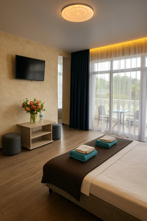 Пятиместный номер Comfort с 2 комнатами с балконом в Бриз 55