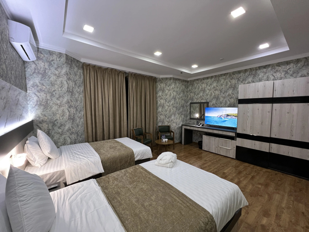 Family room with city view