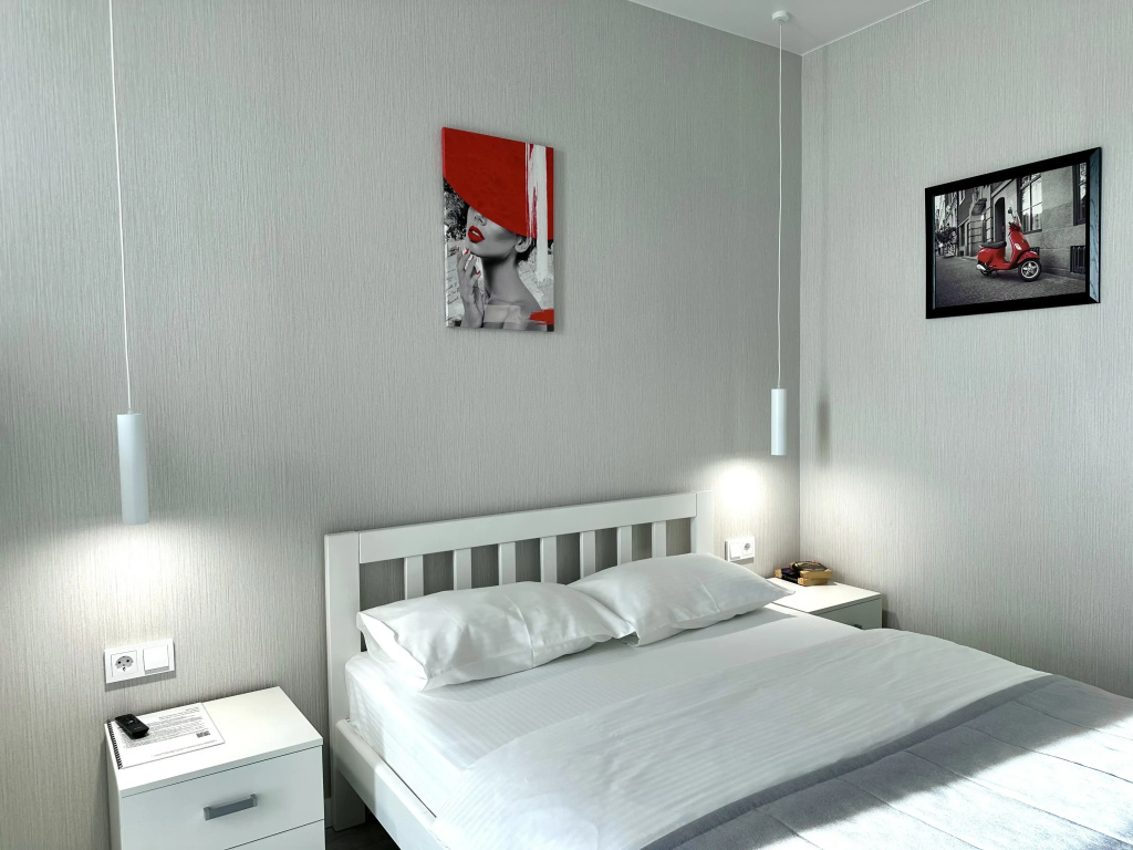 Kalancha 15 Apartments Room Type - Design White Double Standard room with park view full double bed