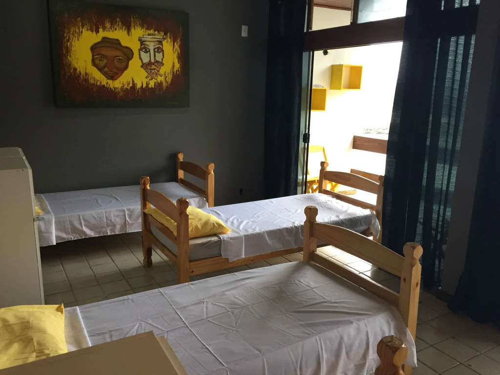 Bed in Dorm with balcony and with sea view