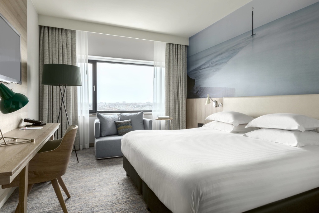 (1)Deluxe Quadruple room (full double bed and twin beds) (bed type is subject to availability) at The Hague Marriott Hotel in The Hague