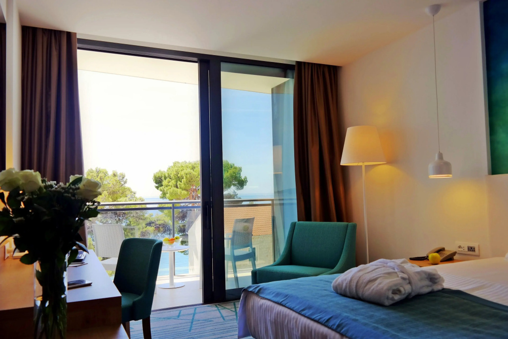 Deluxe Double room with balcony and with sea view (full double bed)