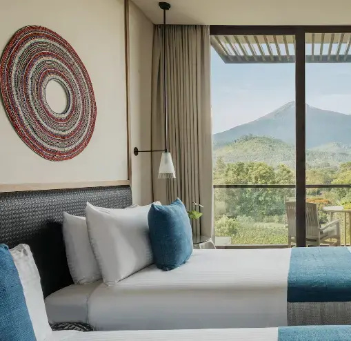 Deluxe Double room with Mount Meru View (full double bed)