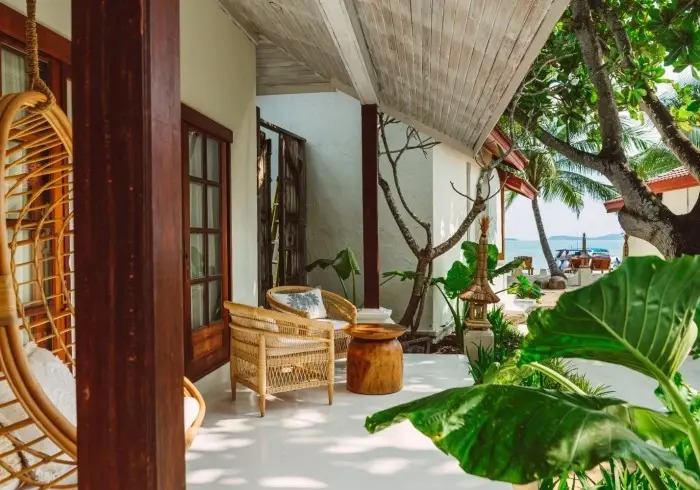Двухместная люкс Tropical с частичным видом на море двуспальная кровать в Zazen Boutique Resort & Spa