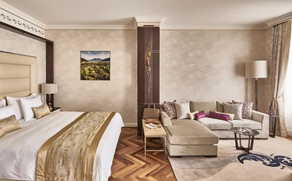 Grand Resort Bad Ragaz Room Type - Deluxe Quellenhof Double Junior Suite full double bed